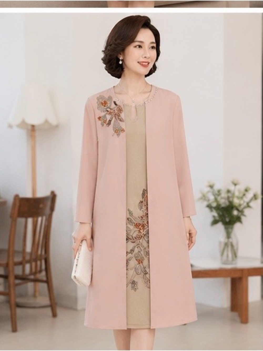 Dusty Pink Embroidered dress